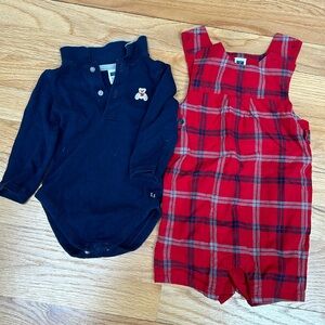VGUC Janie and jack long sleeve bodysuit and Jon Jon 6-12 mo